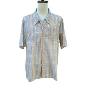 Above Average Pennshire Dress Shirt Mens 4X 20-21 Big Man Tan Plaid
